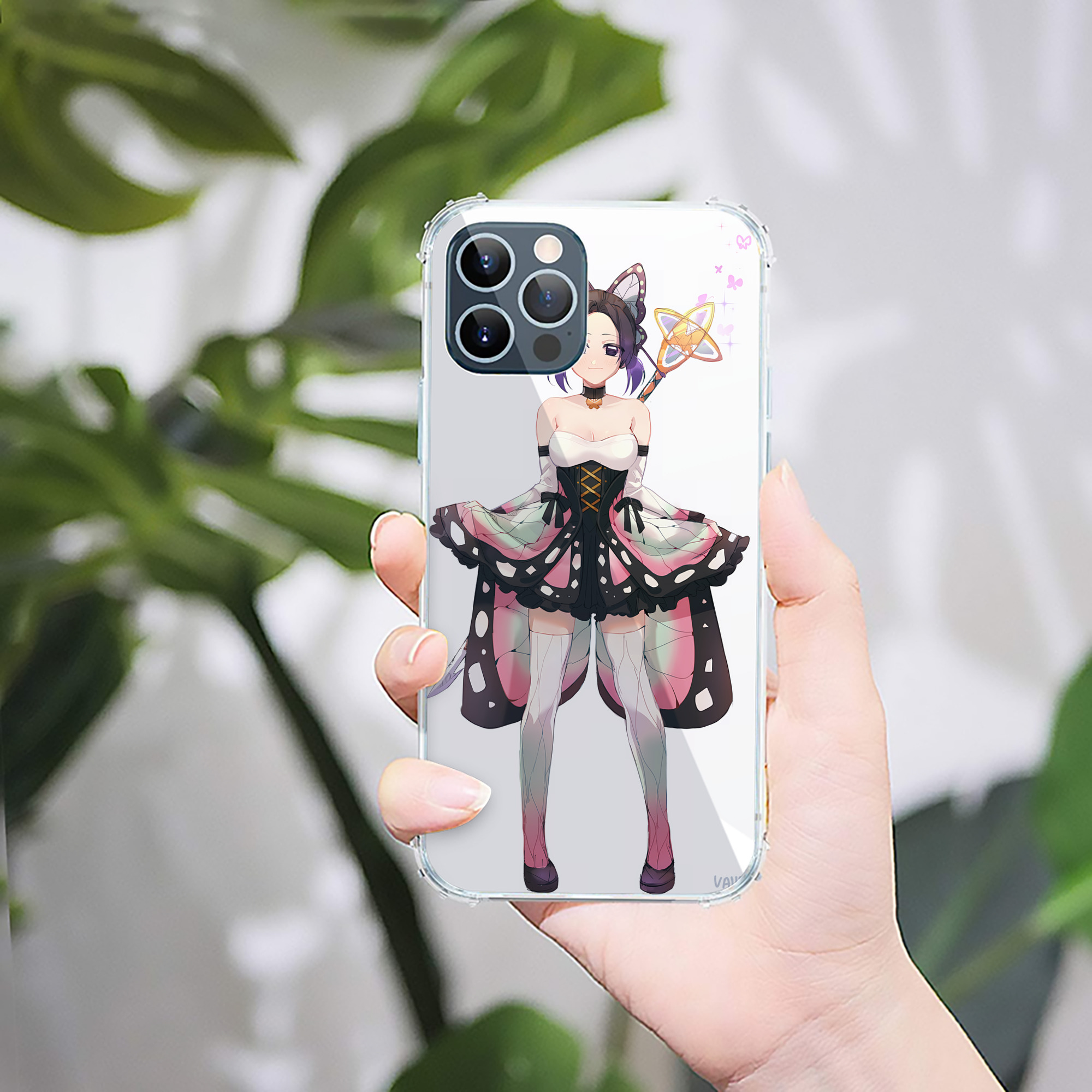 （画像用） 鬼滅の刃（きめつのやいば）蟲柱-胡蝶 しのぶ／こちょう しのぶ Kochou Shinobu 【iPhone 12シリーズ対応】透明スマホケース（クリアソフトケース）